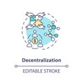Decentralization concept icon