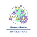 Decentralization concept icon