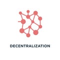 decentralization icon. decentralized system concept symbol desig