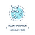 Decentralization turquoise concept icon