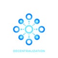 Decentralization vector icon, logo on white