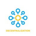 Decentralization vector icon on white
