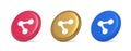 Decentralize compound connection encrypted network button cyberspace management 3d isometric circle icon