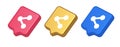 Decentralize compound connection encrypted network button cyberspace management 3d speech bubble icon