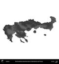 Macedonia and Thrace, Greece, isolated on white. Grayscale Royalty Free Stock Photo
