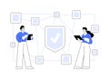 Decentralized application abstract concept vector illustration.
