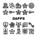 decentralized applications dapps icons set vector