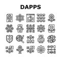 decentralized applications dapps icons set vector