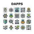 decentralized applications dapps icons set vector
