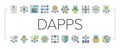 decentralized applications dapps icons set vector Royalty Free Stock Photo
