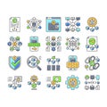decentralized applications dapps icons set vector Royalty Free Stock Photo