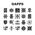 decentralized applications dapps icons set vector