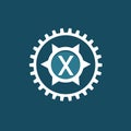 Decentralized applications studio filled colorful initial logo idea