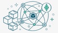 Decentralized Blockchain Network: Ethereum Digital Assets, vector design Generative AI Royalty Free Stock Photo