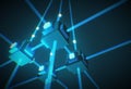 Decentralized blockchain network in 3d, bottom view