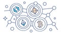 Decentralized Crypto Network Icons Vector, Digital Currency Web, vector design Generative AI Royalty Free Stock Photo