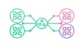 Decentralized Data Network Nodes, Blockchain Connectivity, vector design Generative AI Royalty Free Stock Photo