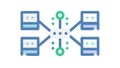 Decentralized Data Network Vector, Blockchain and Distributed Ledger Icon, vector design Generative AI Royalty Free Stock Photo