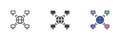 Decentralized database different style icon set
