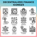 Decentralized finance DeFi icon set Royalty Free Stock Photo