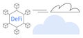 Decentralized Finance Network Connected to Cloud Data and Technology Services Royalty Free Stock Photo