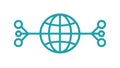 Decentralized Global Network Icon, Distributed Information System, vector design Generative AI Royalty Free Stock Photo