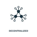 Decentralized icon. Monochrome style design from crypto currency icon collection. UI. Pixel perfect simple pictogram decentralized