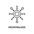 decentralized icon with name. Element of crypto currency for mobile concept and web apps. Thin line decentralized icon can be used