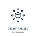 decentralized icon vector from cryptocurrency collection. Thin line decentralized outline icon vector illustration