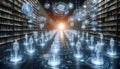 A decentralized library, Ai generated image Royalty Free Stock Photo