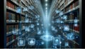 A decentralized library, Ai generated image Royalty Free Stock Photo