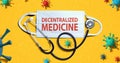 Decentralized Medicine theme with mask and stethoscope Royalty Free Stock Photo