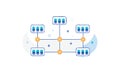 Decentralized Network, Blockchain Technology, Data Nodes Connected, vector design Generative AI Royalty Free Stock Photo