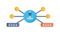 Decentralized Network Connectivity and Blockchain Structure, vector design Generative AI Royalty Free Stock Photo