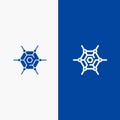 Decentralized, Network, Technology Line and Glyph Solid icon Blue banner Line and Glyph Solid icon Blue banner