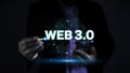 decentralized technology network Web 3.0 concept, important infrastructure, Blockchain, Metaverse, Cutting-Edge Technology, hand