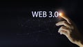 decentralized technology Web 3.0 concept, important infrastructure, Blockchain, Metaverse, Cutting-Edge Technology, hand Touching