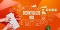 Decentralized Web theme with person using computer keyboard Royalty Free Stock Photo