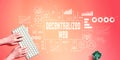 Decentralized Web theme with person using computer keyboard Royalty Free Stock Photo