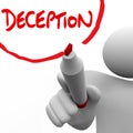 Deception Man Writing Word Lying Dishonesty Insincerity Royalty Free Stock Photo