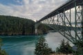 Deception Pass Bridge in Washington State USA Royalty Free Stock Photo