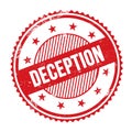 DECEPTION text written on red grungy round stamp
