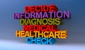 Decide information diagnosis medical healthcare check on blue