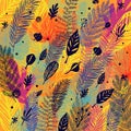 Deciduous, defoliation, multicolor trendy autumn background, leaf fall. Vector botanical illustration, Great design