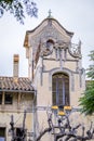 A modernist house in the background in La Garriga, Catalonia Spain