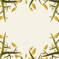 deciduous tree vector background in dark yellow and dark green colors Royalty Free Stock Photo