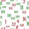 Decimal code Seamless pattern. Programming pattern, Algebra and geometry, calculations Royalty Free Stock Photo