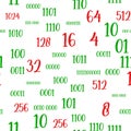 Decimal code Seamless pattern. Programming pattern, Algebra and geometry, calculations Royalty Free Stock Photo