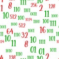 Decimal code Seamless pattern. Programming pattern, Algebra and geometry, calculations Royalty Free Stock Photo