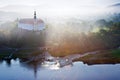 Decin castle from Pastoral Cliff, town Decin, North Bohemia region, Czech Republic